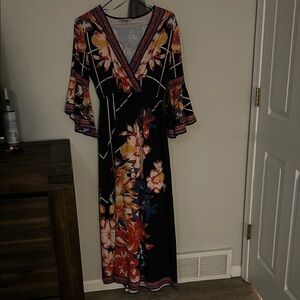 Flying Tomato Floral Maxi Dress - Black and Multicolor